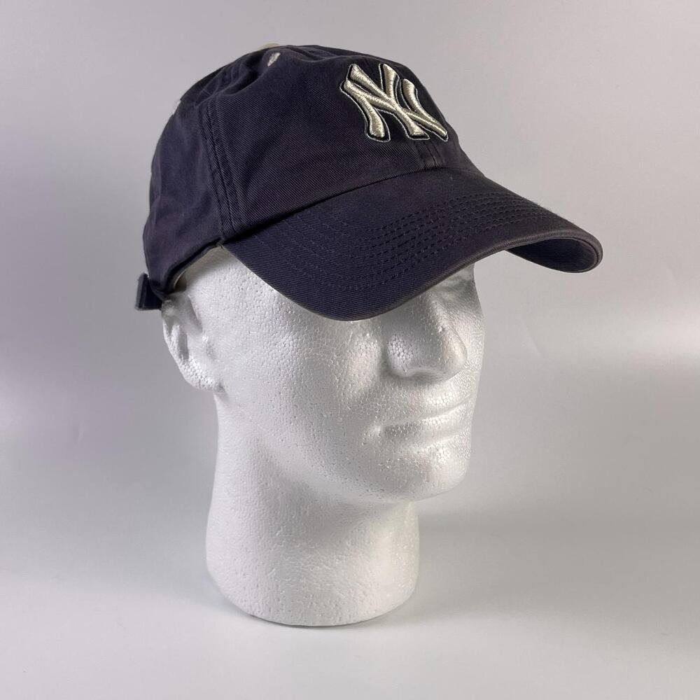 Vintage 90s New York Yankees Twins Enterprise Navy Strapback Dad Hat Faded